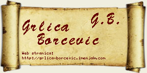 Grlica Borčević vizit kartica
